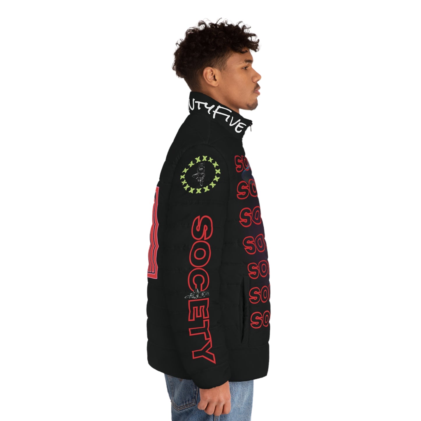 LDuceTMCoatsSTFS Print Men's Puffer Jacket - RoseSTFS Print Men'