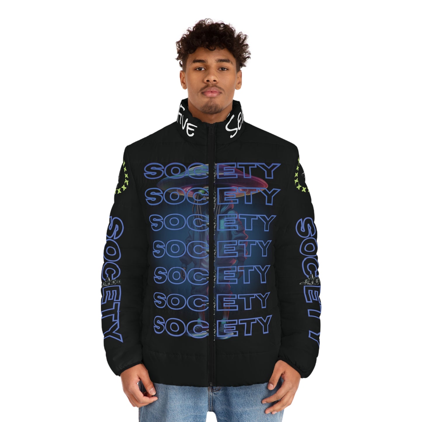 LDuceTMCoatsSTFS Print Men's Puffer Jacket - WavesSTFS Print Men'