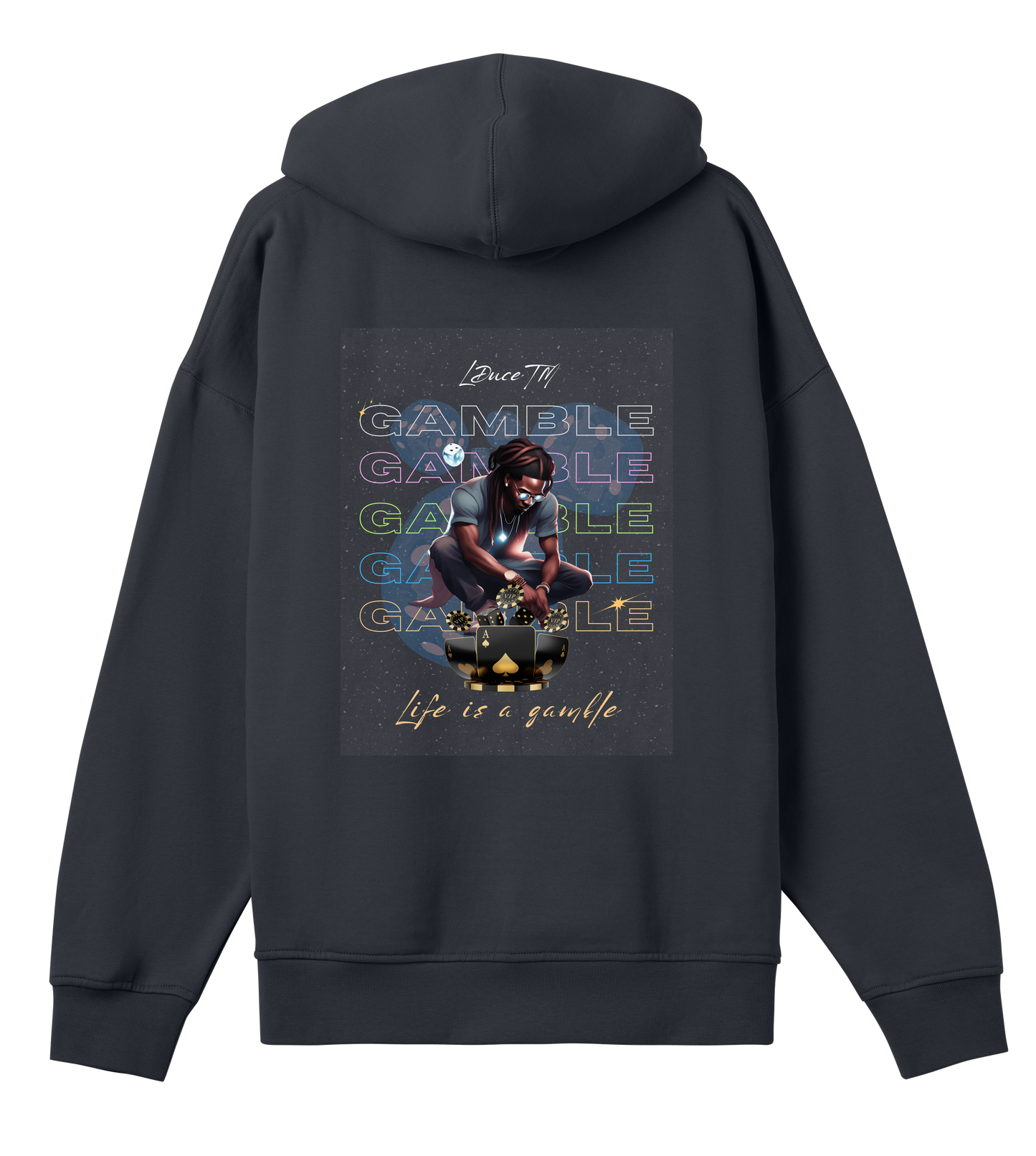 Life Is A Gamble Boxy Mens Hoodie