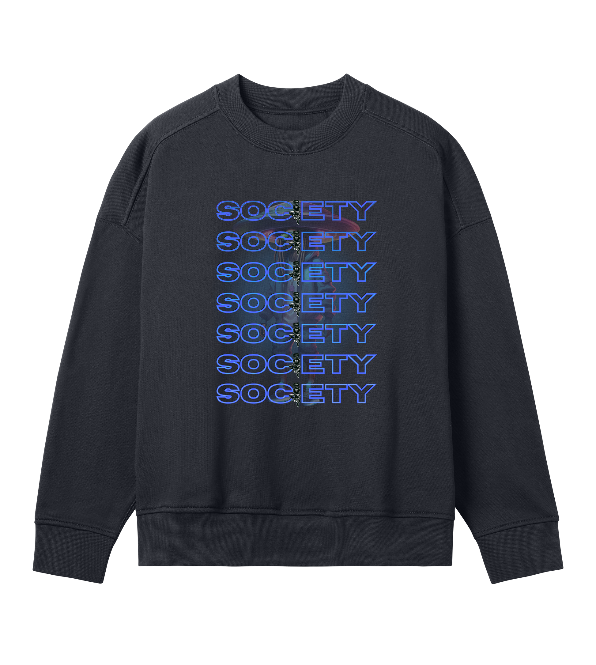 LDuceTMOversized SweatshirtSTFS 'Society Print' Oversized Women's Sweatshirt - WavesSTFS 'Society Print' Oversized Women'