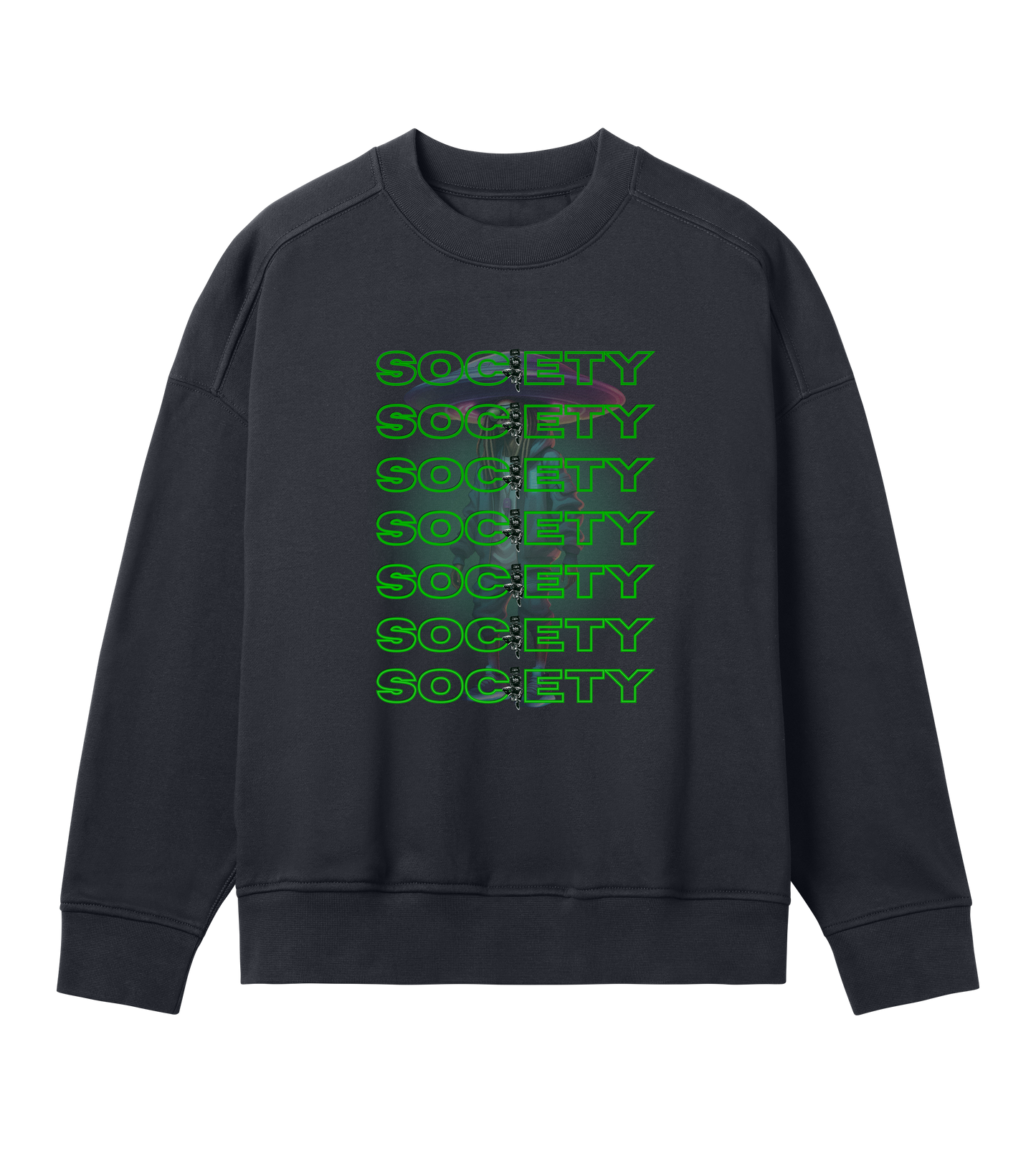 LDuceTMOversized SweatshirtSTFS 'Society Print' Oversized Women's Sweatshirt - PoisonSTFS 'Society Print' Oversized Women'