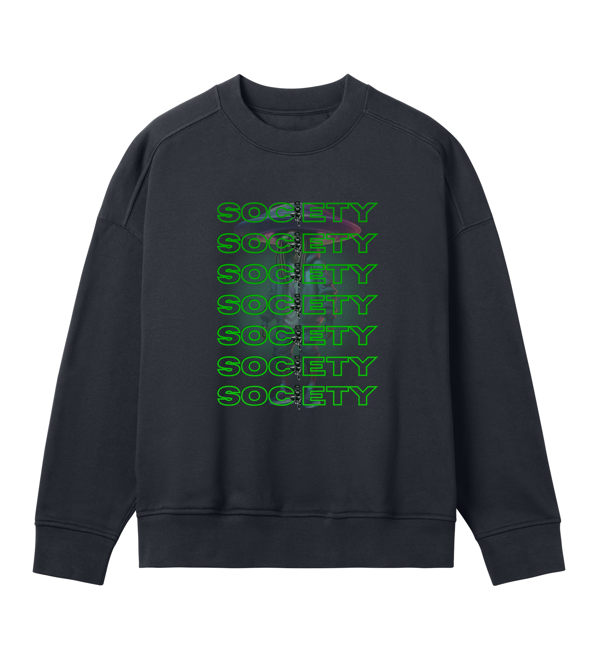 LDuceTMOversized SweatshirtSTFS 'Society Print' Oversized Women's Sweatshirt - PoisonSTFS 'Society Print' Oversized Women'